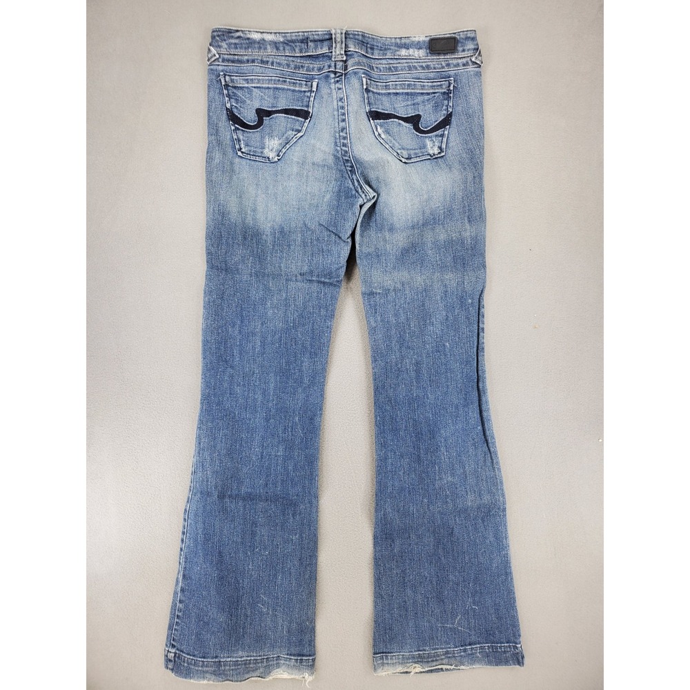 Refuge Bootcut Jeans Women 11L Blue Good Mid Rise Embroidered P1980-34 - Picture 3 of 4